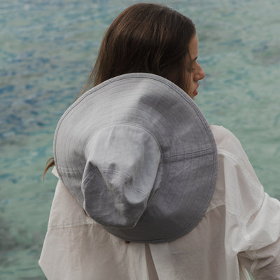 Wide Brim Bucket Hat - Sky