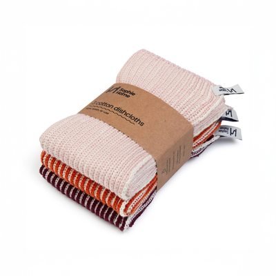 Dishcloth Set - Pink Stripe