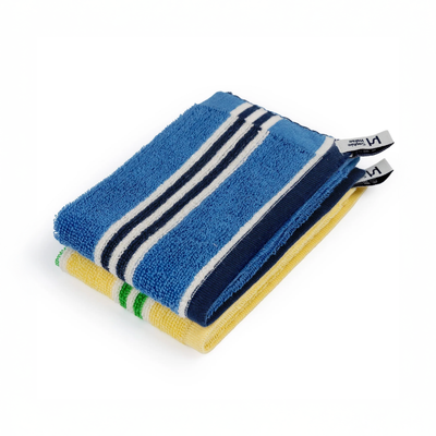 Stripe Face Cloth - Cobalt / Yellow