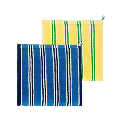 Stripe Face Cloth - Cobalt / Yellow