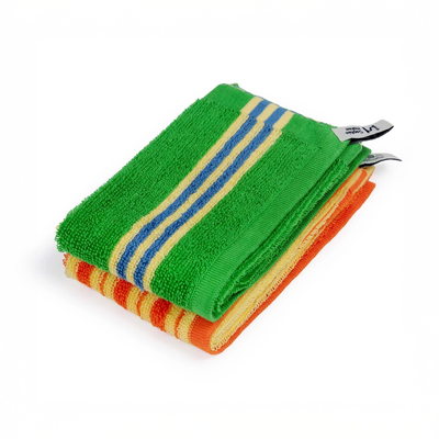 Stripe Face Cloth - Green / Orange