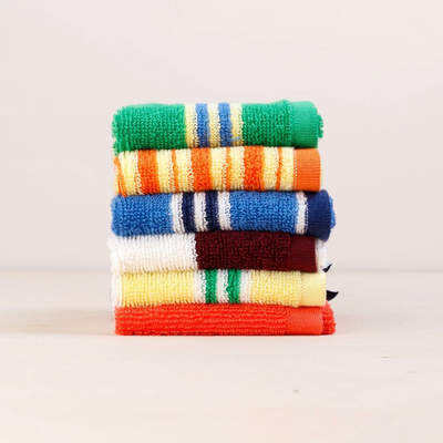 Stripe Face Cloth - Green / Orange