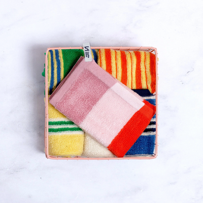 Stripe Face Cloth - Green / Orange