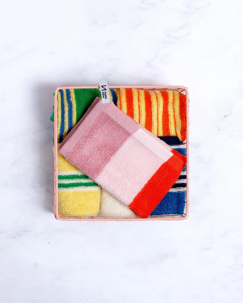 Stripe Face Cloth - Green / Orange