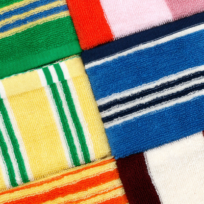 Stripe Face Cloth - Green / Orange
