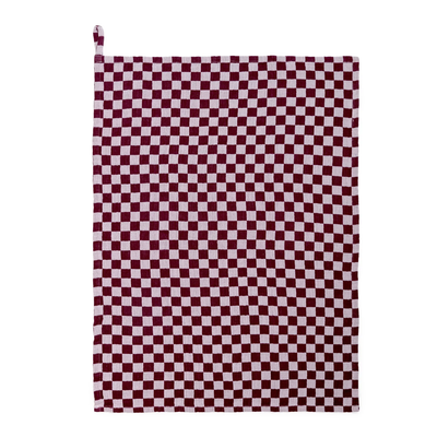 Tea Towel - Burgundy Check