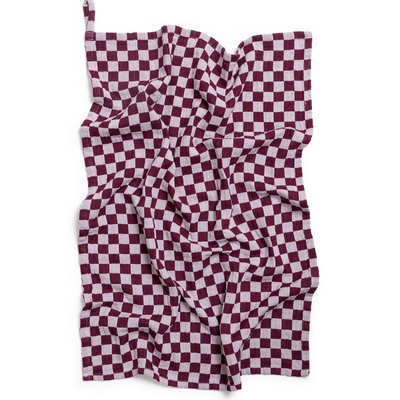 Tea Towel - Burgundy Check