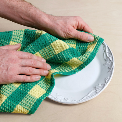 Tea Towel Set - Green Check