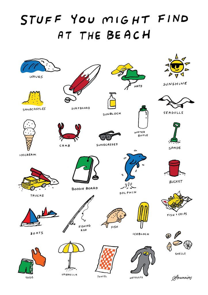 Print - Stuff at the Beach