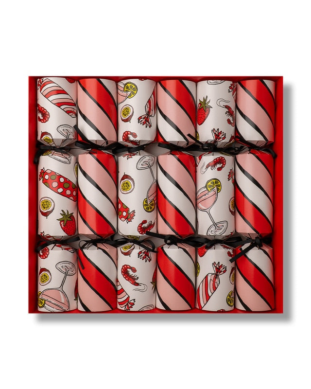 Stripe Christmas Crackers - Set of 6