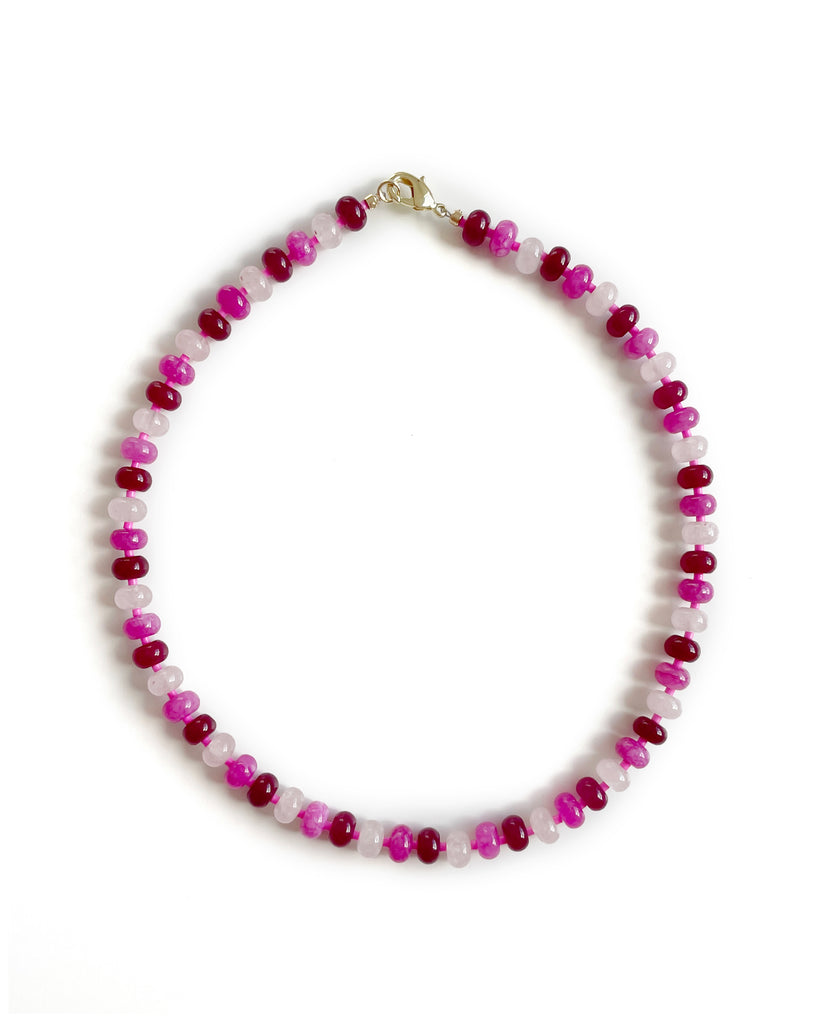 Raspberry Gemstone Necklace