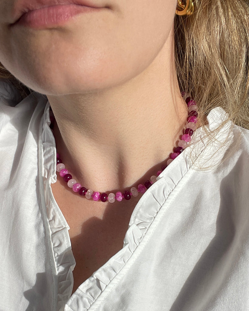 Raspberry Gemstone Necklace