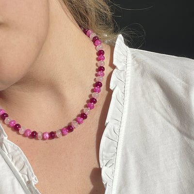 Raspberry Gemstone Necklace