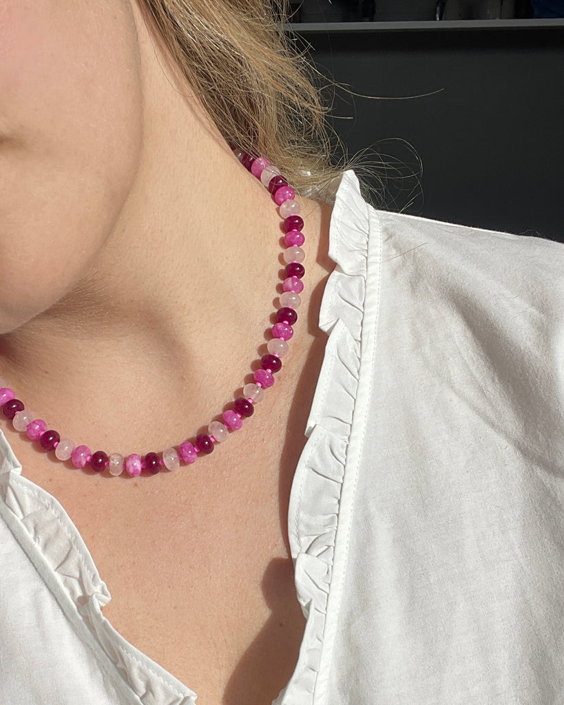 Raspberry Gemstone Necklace