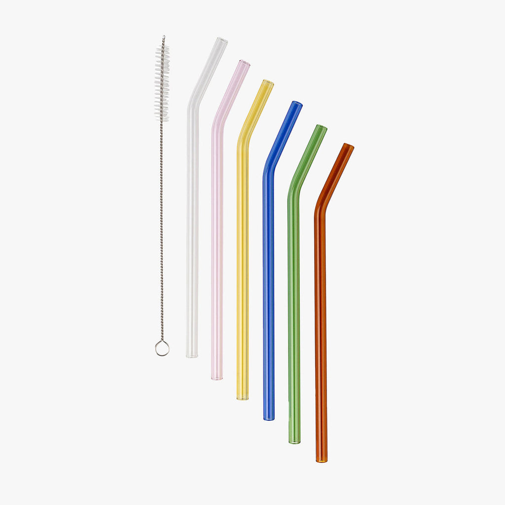 Reusable Glass Drinking Straws - Multicoloured