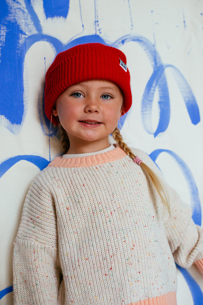 Paper Plane - Sunday Siblings - Figo Beanie - Red