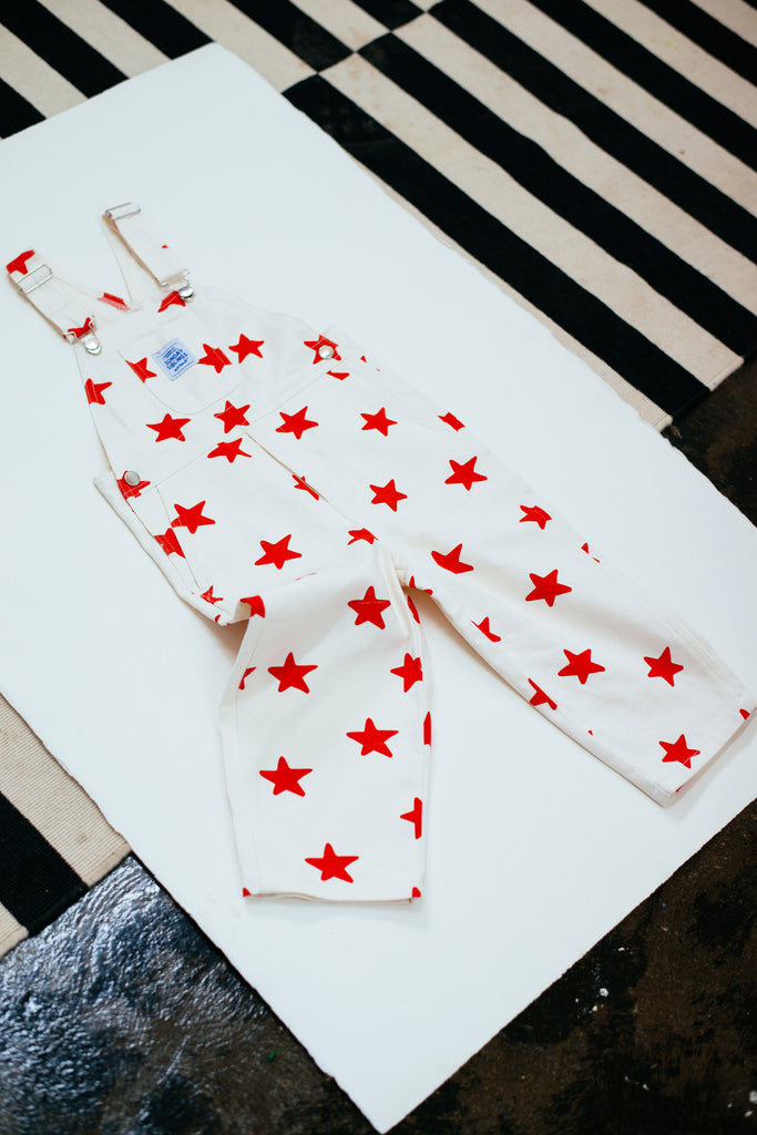 Paper Plane - Sunday Siblings - Ninch Red Star Overalls