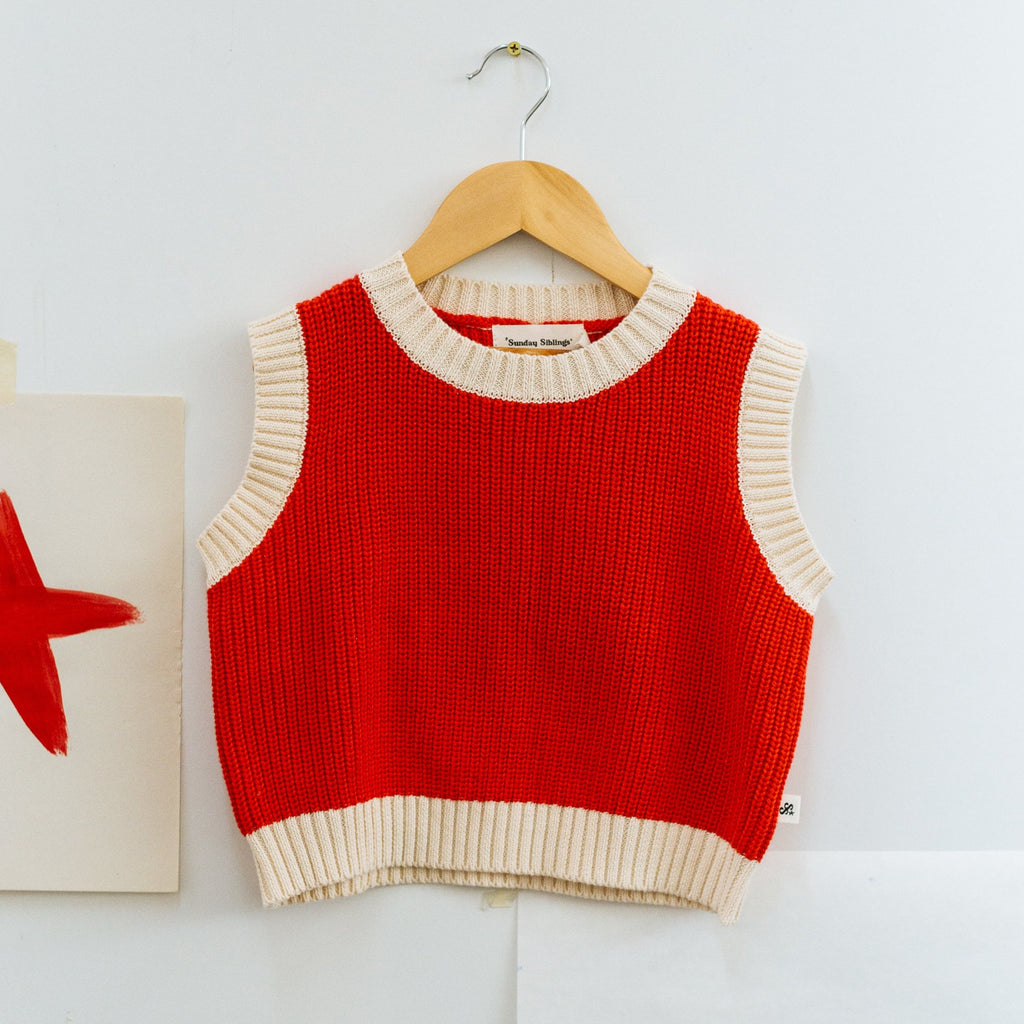 Paper Plane - Sunday Siblings - Nonne Vest - Red