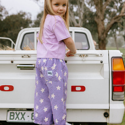 Dusty Star Pant - Purple Gingham