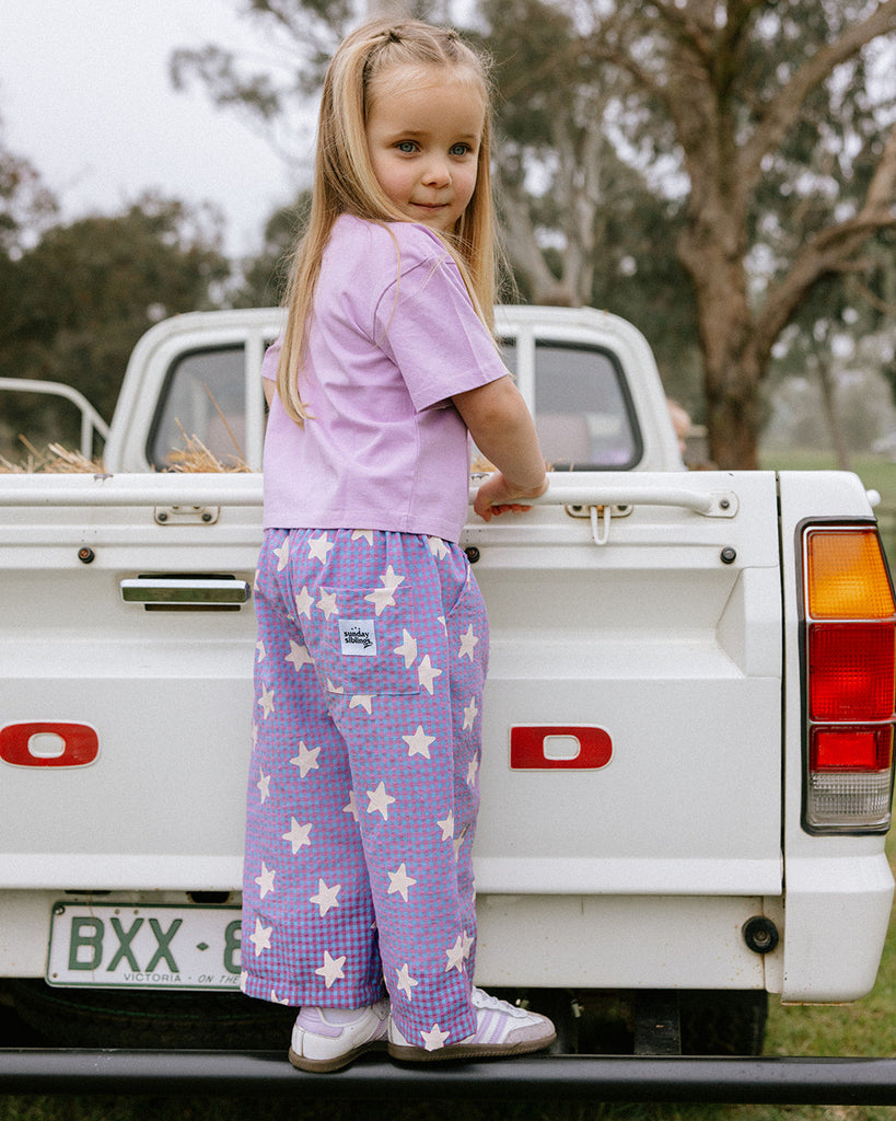 Dusty Star Pant - Purple Gingham