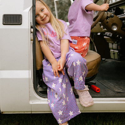 Dusty Star Pant - Purple Gingham