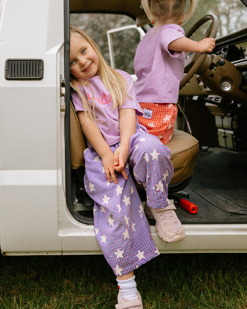 Dusty Star Pant - Purple Gingham