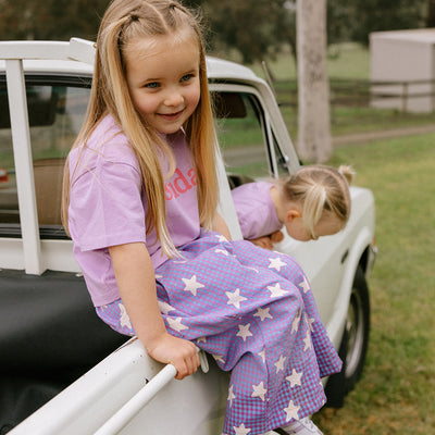 Dusty Star Pant - Purple Gingham