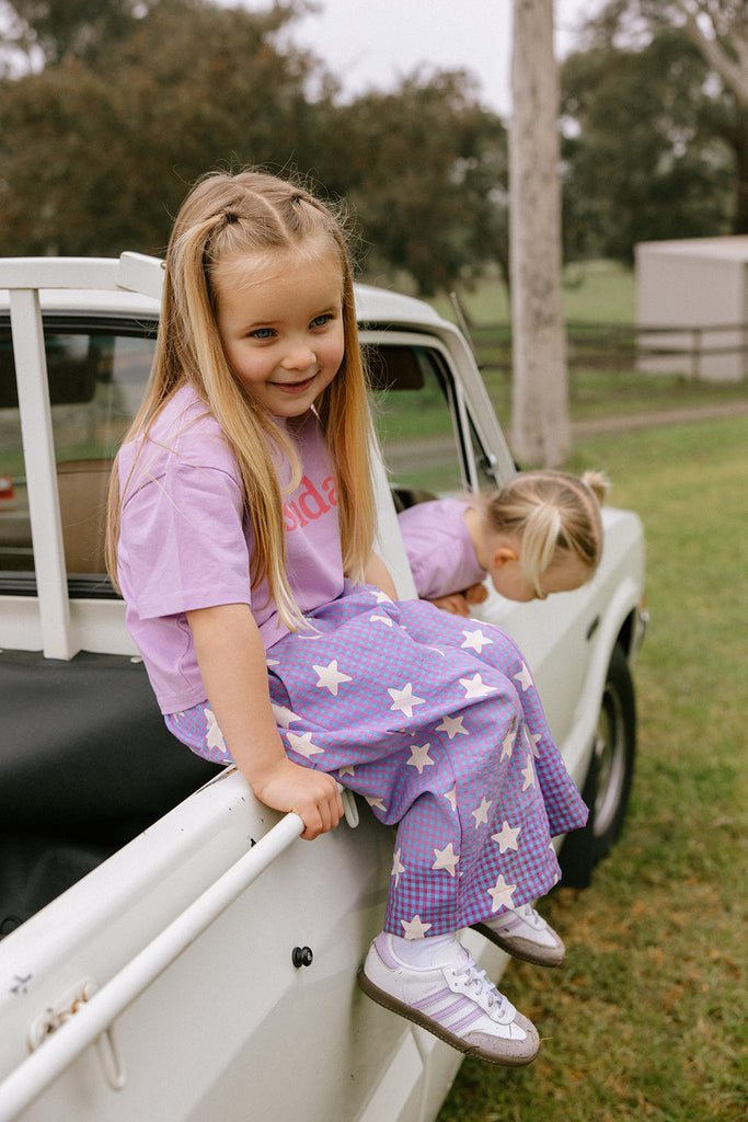 Dusty Star Pant - Purple Gingham
