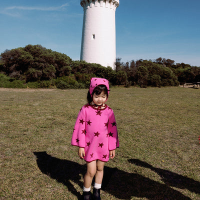 Lucky Stars Dress - Bright Pink