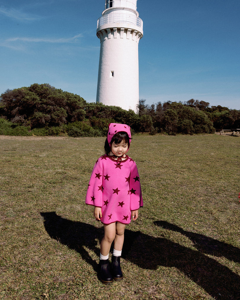Lucky Stars Dress - Bright Pink