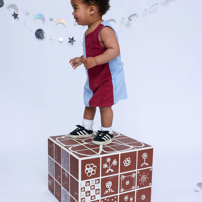 Lunar Dress - Blue & Burgundy