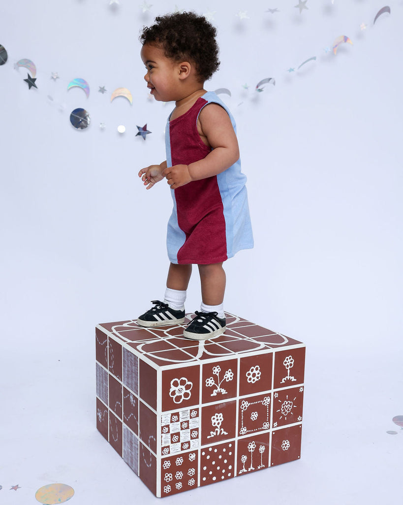 Lunar Dress - Blue & Burgundy