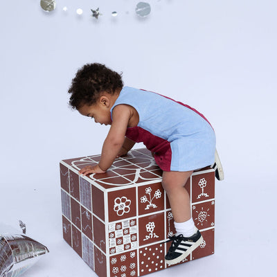 Lunar Dress - Blue & Burgundy