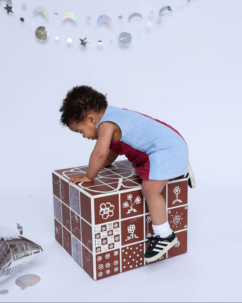 Lunar Dress - Blue & Burgundy