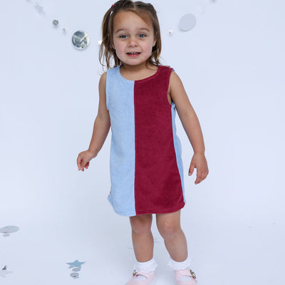 Lunar Dress - Blue & Burgundy