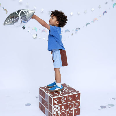 Lunar Shorts - Blue & Chocolate