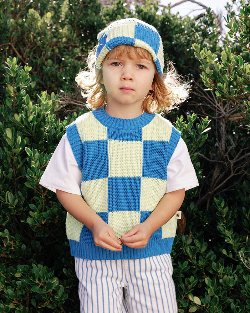 Nonno Vest - Blue & Lime