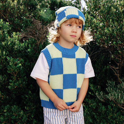 Nonno Vest - Blue & Lime