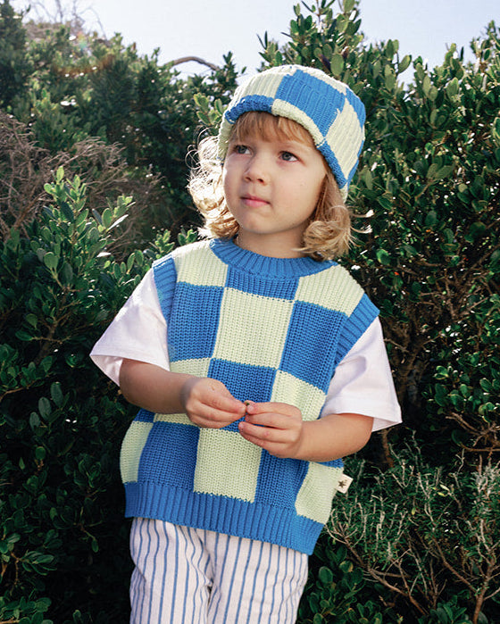 Sunday Beanie - Blue & Lime