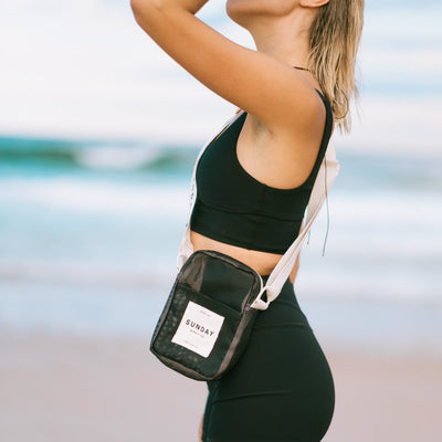 Black Rock Mesh Crossbody Bag