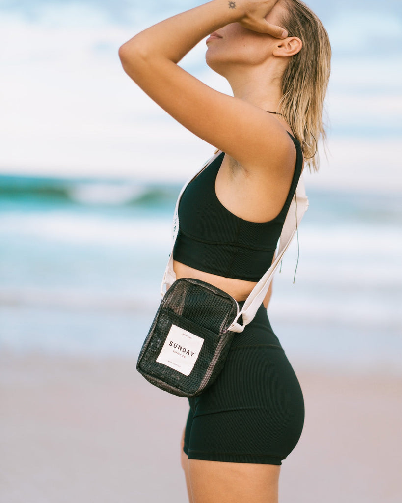 Black Rock Mesh Crossbody Bag