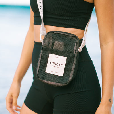 Black Rock Mesh Crossbody Bag