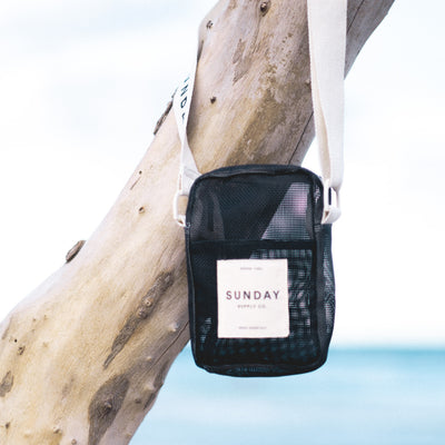 Black Rock Mesh Crossbody Bag