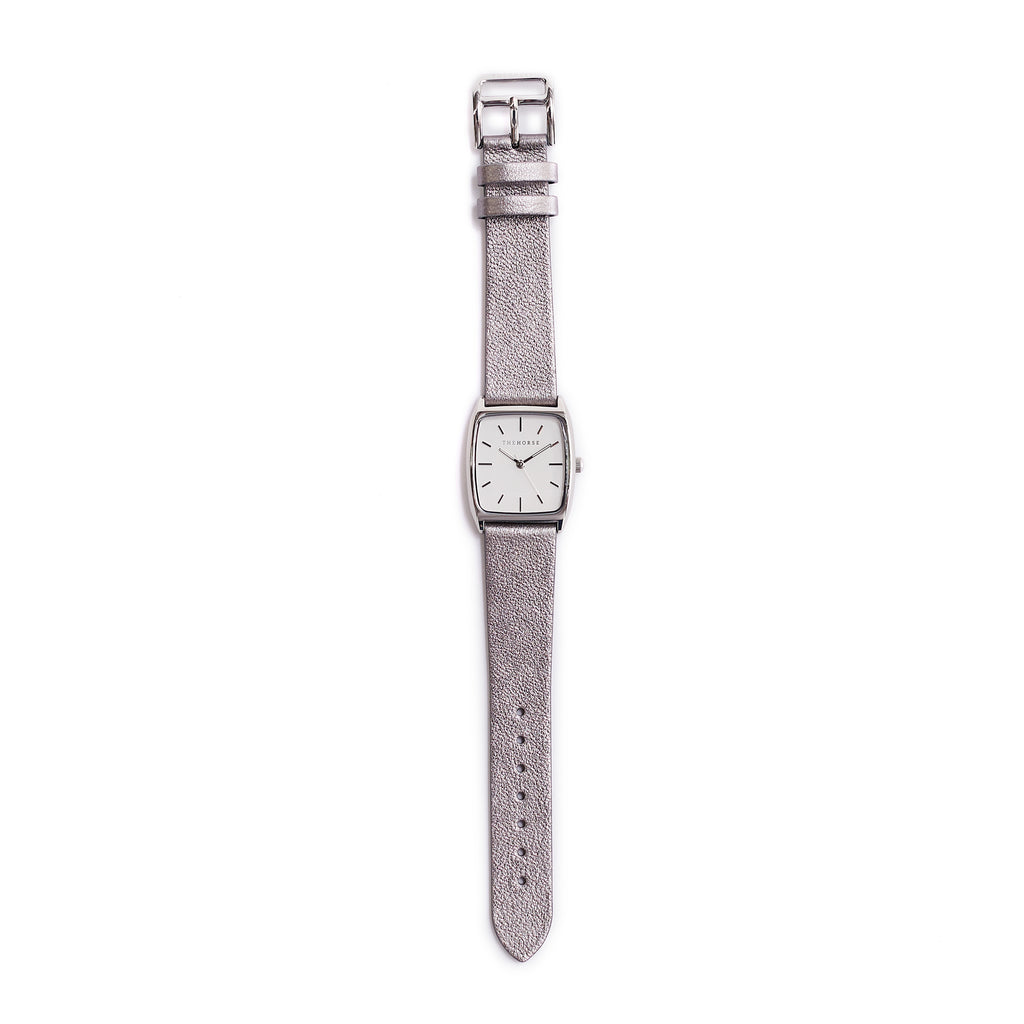Dress Watch - Polished Silver / Silver Leather
