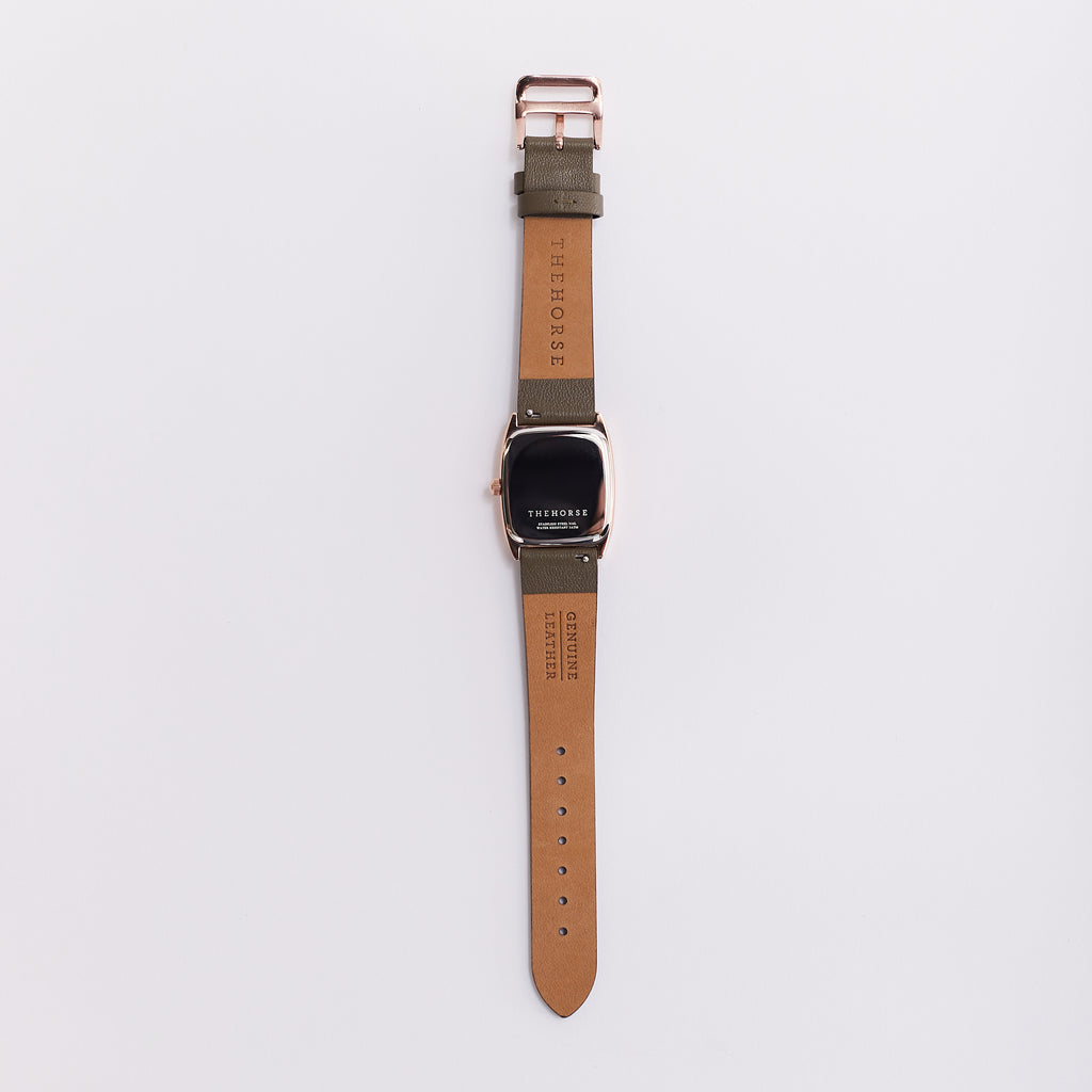 The Horse - Dress Watch - Rose Gold / Olive Leather