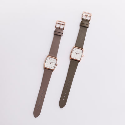 The Horse - Dress Watch - Rose Gold / Olive Leather