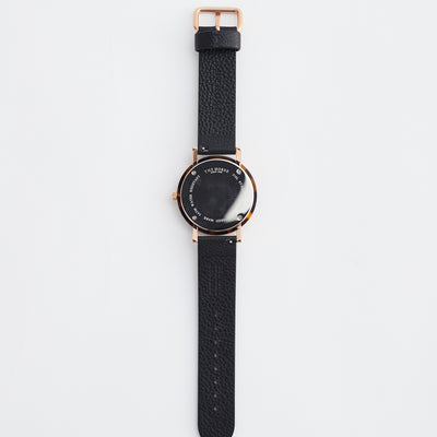 Limited Edition Resin Watch - Brown Tort / White Face / Black Leather