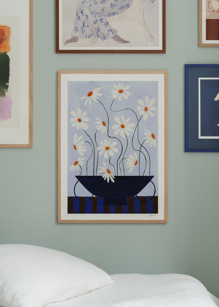Print - Daisies in Blue Vase