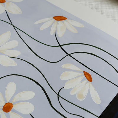 Print - Daisies in Blue Vase