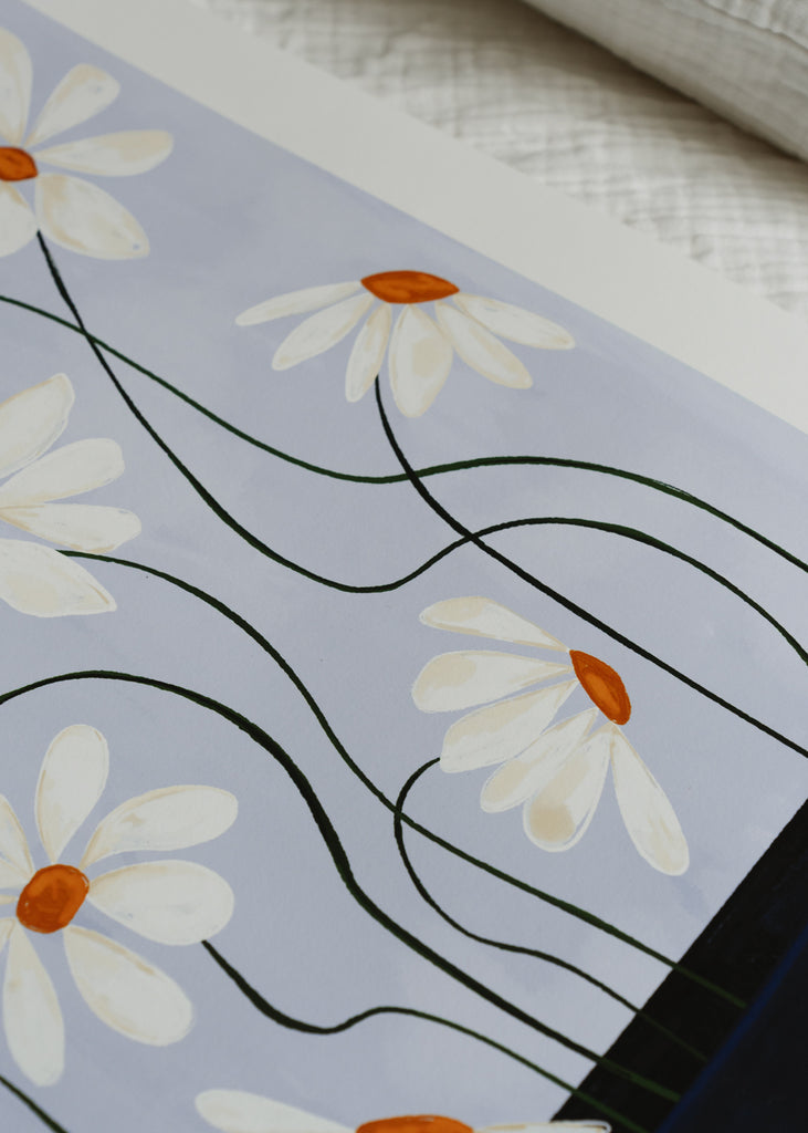 Print - Daisies in Blue Vase